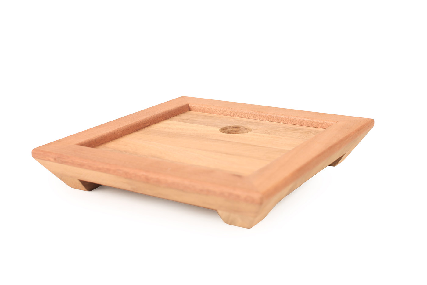 ΞΥΛΙΝΗ ΒΑΣΗ IROKO 27×27 cm (για πιατέλα 20×20 cm)